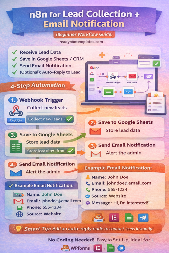 n8n for Lead Collection + Email Notification (Beginner Workflow Guide)