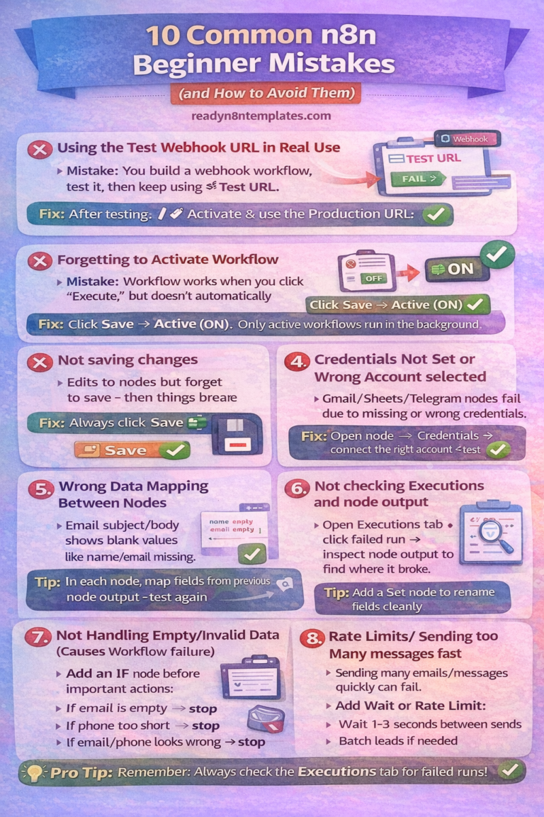 Common n8n Beginner Mistakes (and How to Avoid Them)