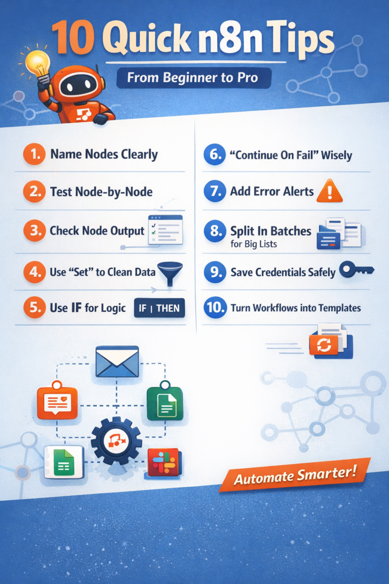 10 Short n8n Tips (Beginner → Pro)