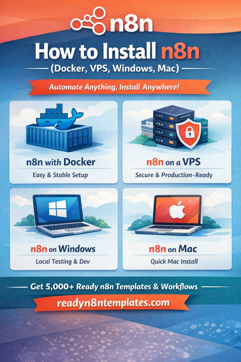 How to Install n8n (Docker, VPS, Windows, Mac) — Simple Guide