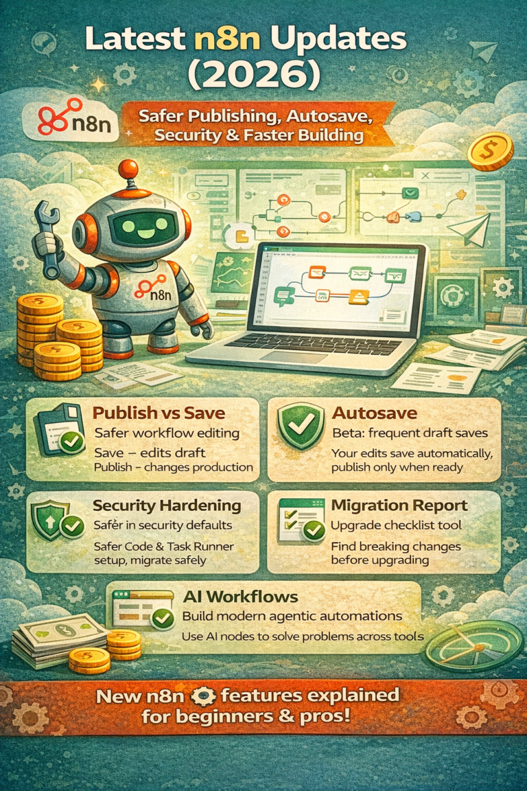 Latest n8n Updates (2026): Autosave, Publish vs Save, Security & Faster Building